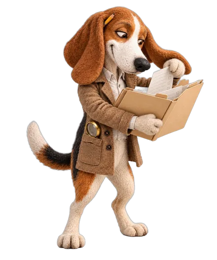 BeagleCheck mascot reviewing your details